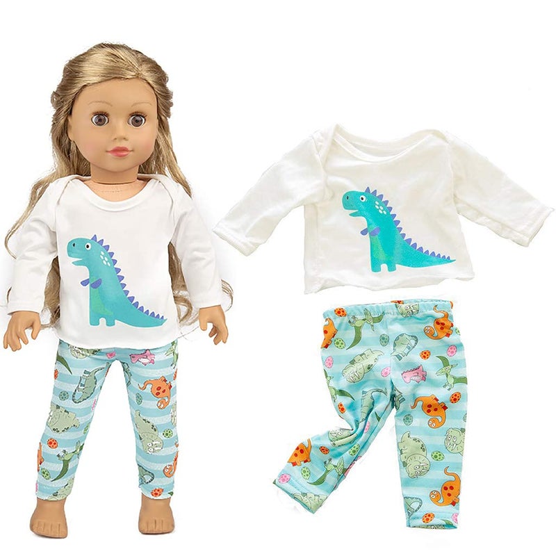 Ecore Fun American 18 Inch Boy Girl Doll Clothes Pajamas Tracksuit for 18" Boys or Girls - Birthday Reward Gift Dolls Outfits for 18 Inch Dolls - Image 4